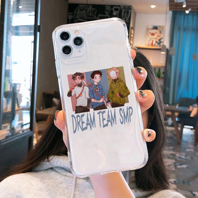 sapnap-cases-dream-team-tricolor-clear-silicone-iphone-soft-case